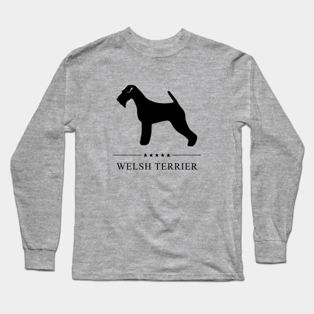 Welsh Terrier Black Silhouette Long Sleeve T-Shirt by millersye